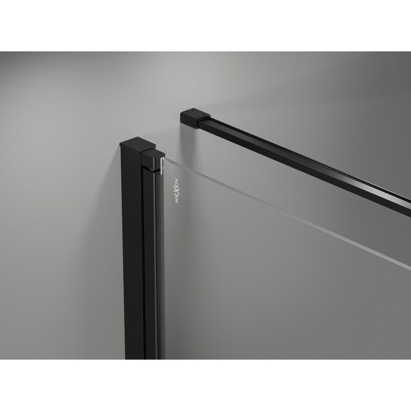 Mexen Mist-F sulankstoma dušo kabina dešinė 80 x 100 cm, juodas rėmas, juoda - 8A6T-080-100-70-70-P