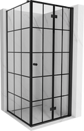 Mexen Mist-F sulankstoma dušo kabina dešinė 70 x 70 cm, juodas tinklelis, juoda - 8A6T-070-070-70-77-P