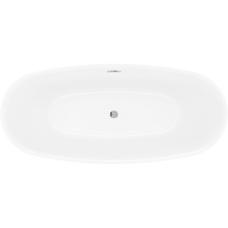 Mexen Luvo Slim laisvai stovinti vonia 170 x 75 cm, balta, chromuota persipylimo anga - 52801707500-01