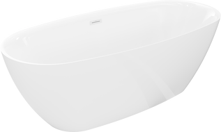 Mexen Luvo Slim laisvai stovinti vonia 170 x 75 cm, balta, baltas persipylimas - 52801707500-20