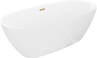 Mexen Luvo Slim laisvai stovinti vonia 170 x 75 cm, balta, aukso perpylimas - 52801707500-50