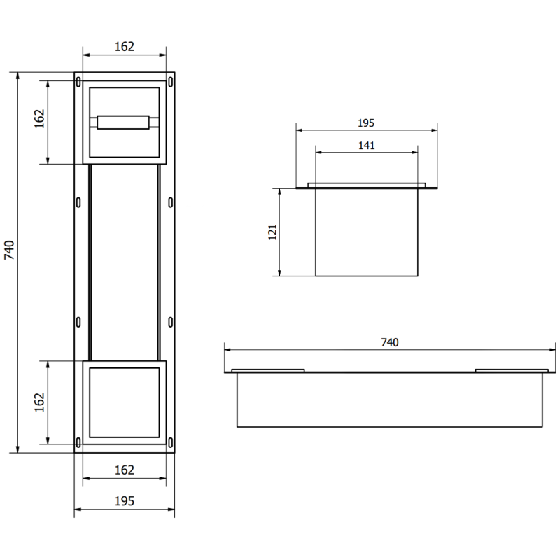 Mexen X-Wall-BP tualetinio popieriaus laikiklis su talpykla, juodas - 1974