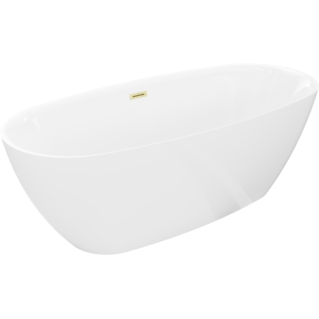 Mexen Luvo Slim laisvai pastatoma vonia 170 x 75 cm, balta, auksinė matinė - 52801707500-55