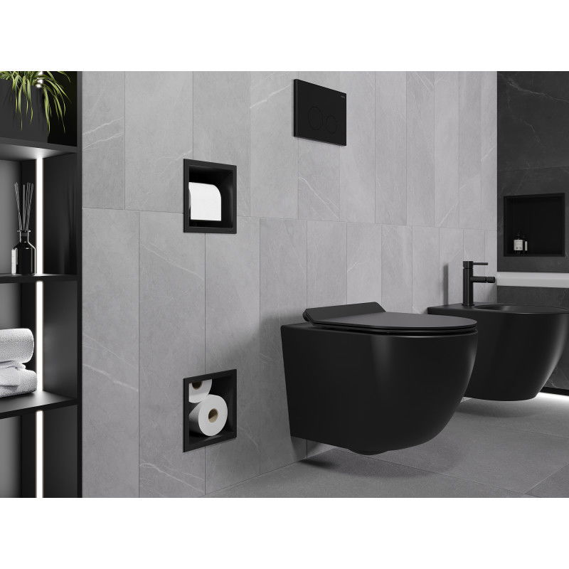 Mexen X-Wall-BP tualetinio popieriaus laikiklis su talpykla, juodas - 1974