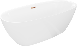 Mexen Luvo Slim laisvai pastatoma vonia 170 x 75 cm, balta, perpylimas rožinis auksas - 52801707500-60