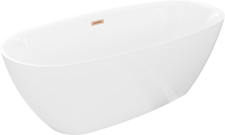 Mexen Luvo Slim laisvai stovinti vonia 170 x 75 cm, balta, perpylimas pilkai šlifuotas - 52801707500-66