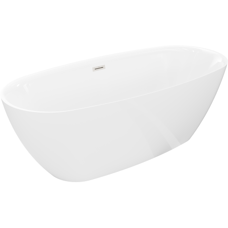 Mexen Luvo Slim laisvai stovinti vonia 170 x 75 cm, balta, nikeliuotas perpylimas - 52801707500-97