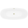 Mexen Luvo Slim laisvai pastatoma vonia 170 x 75 cm, balta/juoda, auksinis perpylimas - 52801707575-50