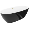 Mexen Luvo Slim laisvai stovinti vonia 170 x 75 cm, balta/juoda, šlifavimo perplauka - 52801707575-55