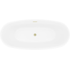 Mexen Luvo Slim laisvai stovinti vonia 170 x 75 cm, balta/juoda, perpylimo anga aukso spalvos matinė - 52801707575-55