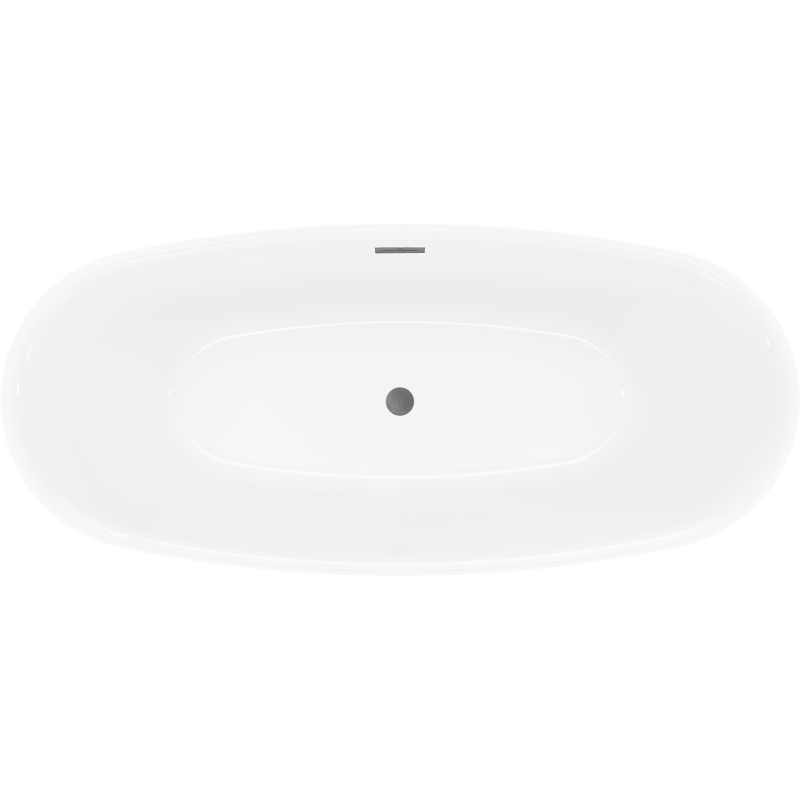 Mexen Luvo Slim laisvai pastatoma vonia 170 x 75 cm, balta/juoda, perpylimas gun gray šlifuotas - 52801707575-66