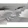 Mexen Luvo Slim laisvai pastatoma vonia 170 x 75 cm, balta/juoda, perpylimas šukuotas gun gray - 52801707575-66