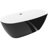 Mexen Luvo Slim laisvai pastatoma vonia 170 x 75 cm, balta/juoda, perpylimas gun gray šlifuotas - 52801707575-66
