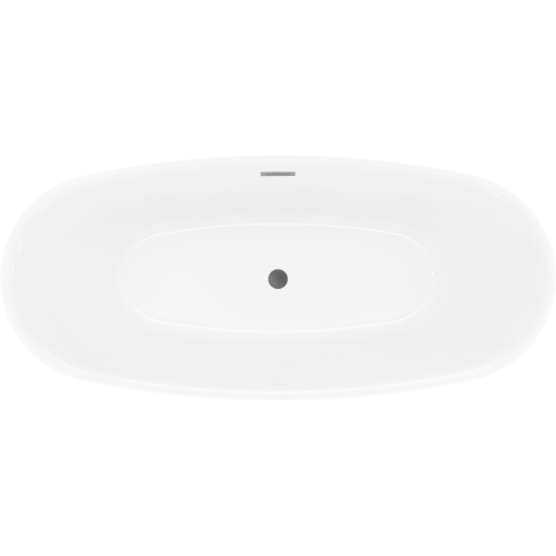 Mexen Luvo Slim laisvai pastatoma vonia 170 x 75 cm, balta/juoda, persipylimas ginklų metalas- 52801707575-95