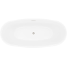 Mexen Luvo Slim laisvai stovinti vonia 170 x 75 cm, balta/juoda, šlifuoto nikelio perpylimas - 52801707575-97