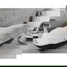Mexen Luvo Slim laisvai stovinti vonia 170 x 75 cm, balta/juoda, šlifuoto nikelio perpylimas - 52801707575-97