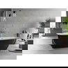 Mexen Luvo Slim laisvai stovinti vonia 170 x 75 cm, balta/juoda, šlifuoto nikelio perpylimas - 52801707575-97