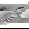 Mexen Luvo Slim laisvai stovinti vonia 170 x 75 cm, balta/juoda, šlifuoto nikelio perpylimas - 52801707575-97