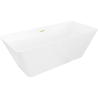 Mexen Velo Slim laisvai stovinti vonia 170 x 75 cm, balta, aukso matinės persiritimo anga - 52811707500-55