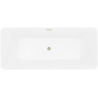 Mexen Velo Slim laisvai stovinti vonia 170 x 75 cm, balta, aukso matinės persiritimo anga - 52811707500-55