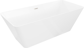 Mexen Velo Slim laisvai pastatoma vonia 170 x 75 cm, balta, šlifuotas nikelis - 52811707500-97