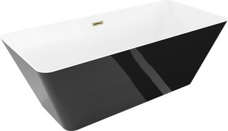 Mexen Velo Slim laisvai statoma vonia 170 x 75 cm, balta/juoda, auksinis persipylimas - 52811707575-50
