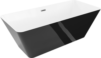 Mexen Velo Slim laisvai stovinti vonia 170 x 75 cm, balta/juoda, perpildymo angos gun gray šlifuota - 52811707575-66
