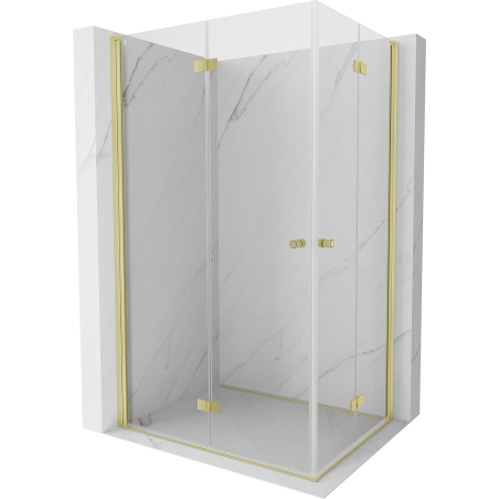 Mexen Mist-F Duo sulankstoma dušo kabina 120 x 70 cm, permatomas, auksinis šlifuotas - 8A6-120L-070P-55-00