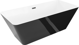 Mexen Velo Slim laisvai pastatoma vonia 170 x 75 cm, balta/juoda, juodas persipylimas - 52811707575-70