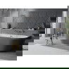 Mexen Oval Slim laisvai stovinti prie sienos vonia 170 x 80 cm, balta/pilka, chromuotas persipylimas - 52661708062-01
