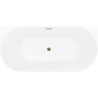 Mexen Oval Slim laisvai pastatoma šalia sienos vonia 170 x 80 cm, balta/pilka, overflow auksinė - 52661708062-50