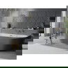 Mexen Oval Slim laisvai pastatoma šalia sienos vonia 170 x 80 cm, balta/pilka, overflow auksinė - 52661708062-50