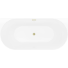Mexen Oval Sim laisvai pastatoma prie sienos vonia 170 x 80 cm, balta/pilka, perpylimas šlifuota auksinė - 52661708062-55