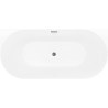 Mexen Oval Slim laisvai pastatoma dalinė vonia 170 x 80 cm, balta/pilka, persipylimas gun gray šlifuota - 52661708062-66