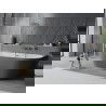 Mexen Oval Slim laisvai pastatoma dalinė vonia 170 x 80 cm, balta/pilka, persipylimas gun gray šlifuota - 52661708062-66