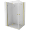 Mexen Mist-F Duo lankstoma dušo kabina 75 x 85 cm, skaidri, šlifuotas auksas - 8A6-075L-085P-55-00