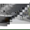 Mexen Oval Sim laisvai pastatoma vonia prie sienos 170 x 80 cm, balta/pilka, juodas perpylimas - 52661708062-70