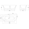 Mexen Oval Sim laisvai pastatoma pusiau kampinė 170 x 80 cm, balta/pilka, šlifuotas nikelis - 52661708062-97