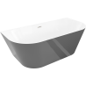 Mexen Oval Sim laisvai pastatoma pusiau kampinė 170 x 80 cm, balta/pilka, šlifuotas nikelis - 52661708062-97