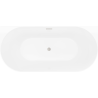 Mexen Oval Sim laisvai pastatoma pusiau kampinė 170 x 80 cm, balta/pilka, šlifuotas nikelis - 52661708062-97