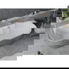 Mexen Oval Sim laisvai pastatoma pusiau kampinė 170 x 80 cm, balta/pilka, šlifuotas nikelis - 52661708062-97