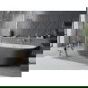 Mexen Oval Sim laisvai pastatoma pusiau kampinė 170 x 80 cm, balta/pilka, šlifuotas nikelis - 52661708062-97