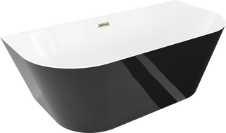 Mexen Oval Slim laisvai stovinti siena 170 x 80 cm, balta/juoda, auksinis perpylimas - 52661708075-50