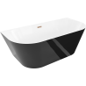 Mexen Oval Slim laisvai pastatoma sieninė vonia 170 x 80 cm, balta/juoda, perpilama rožinis auksas - 52661708075-60