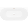 Mexen Oval Slim laisvai stovinti prie sienos 170 x 80 cm, balta/juoda, perpylimo rožinis auksas - 52661708075-60