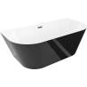 Mexen Oval Slim laisvai pastatoma vonia prie sienos 170 x 80 cm, balta/juoda, juodas persipylimas - 52661708075-70