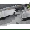 Mexen Oval Sim laisvai stovinti prie sienos vonia 170 x 80 cm, balta/juoda, šlifuotas nikelis - 52661708075-97