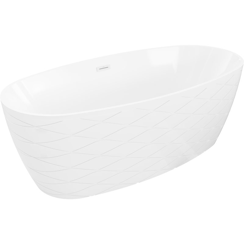 Mexen Olea laisvai stovinti vonia 170 x 80 cm, balta, baltos perteklius - 52821708000-20