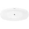 Mexen Olea laisvai pastatoma vonia modelis 170 x 80 cm, balta, perpildymo anga auksinė - 52821708000-50