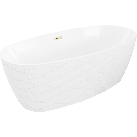 Mexen Olea laisvai stovinti vonia modelis 170 x 80 cm, balta, perpylimas auksinis šlifuotas - 52821708000-55